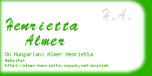 henrietta almer business card